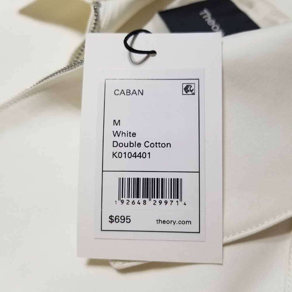 NWT Theory Women's Caban Double Cotton Coat Jacket in White Size S, M $695 - Picture 15 of 16